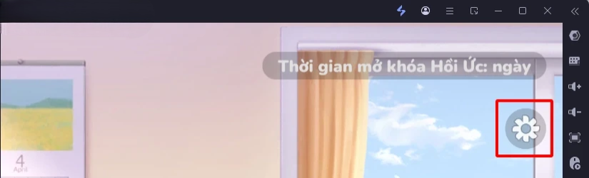 Chọn biểu tượng Cài Đặt (bánh răng)