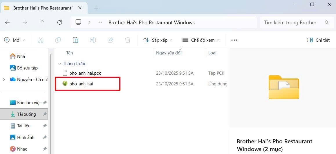brother hai pho restaurant itch io
