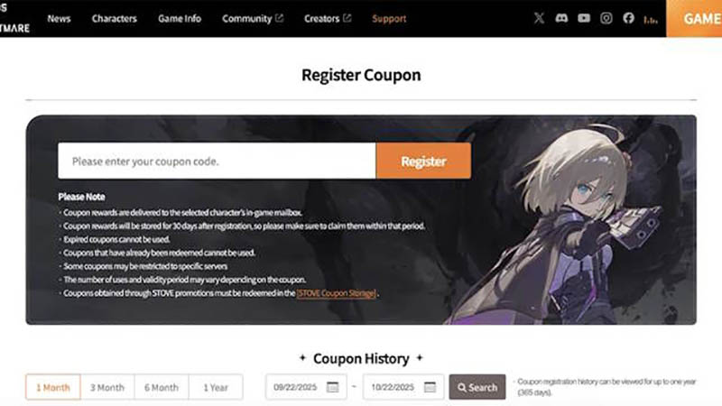 redeem chaos zero nightmare codes