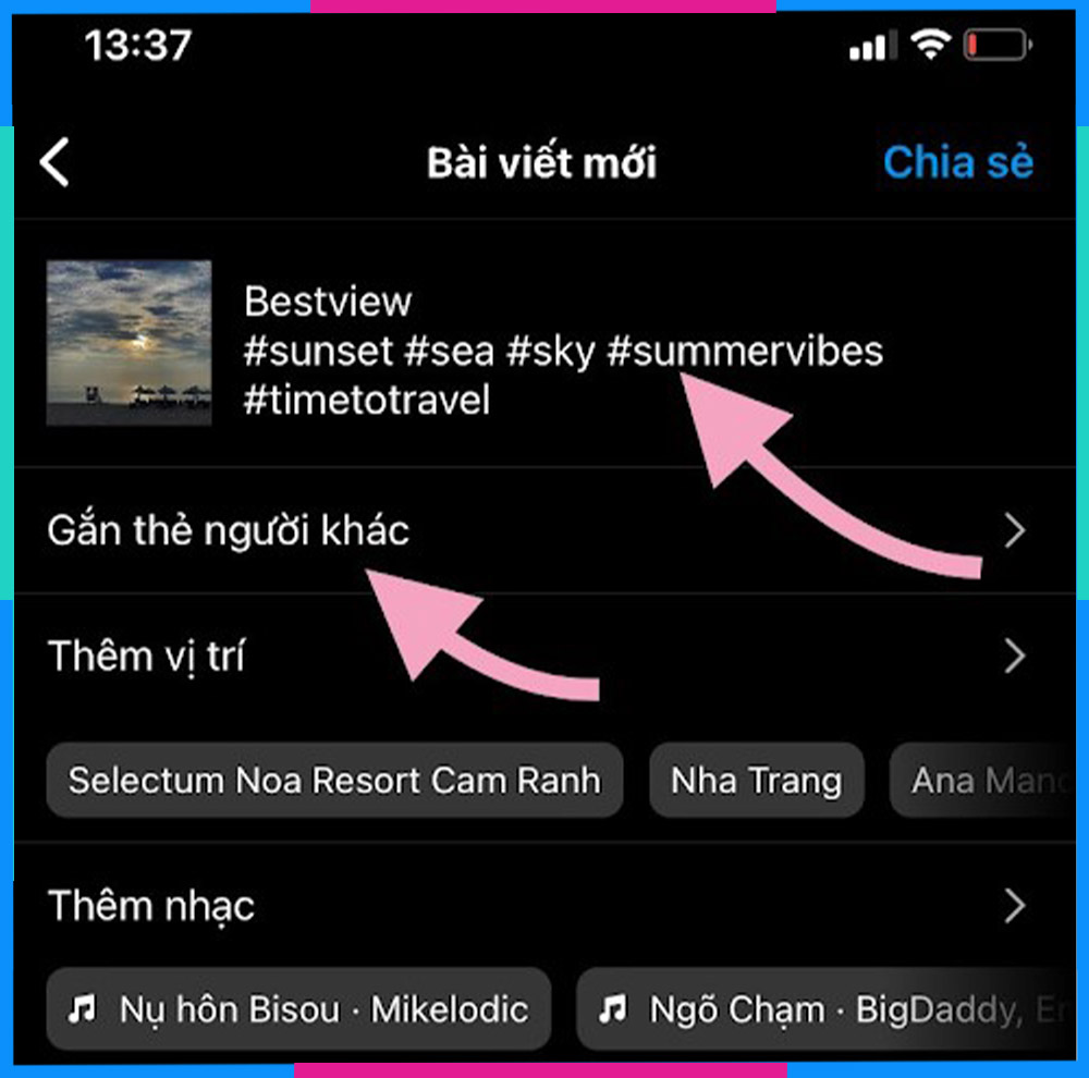 Cách sử dụng Instagram sử dụng tag và hashtag