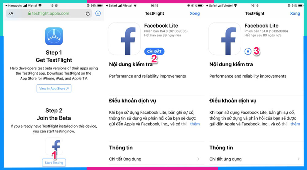 Cách tải Facebook Lite cho iPhone TestFlight B3