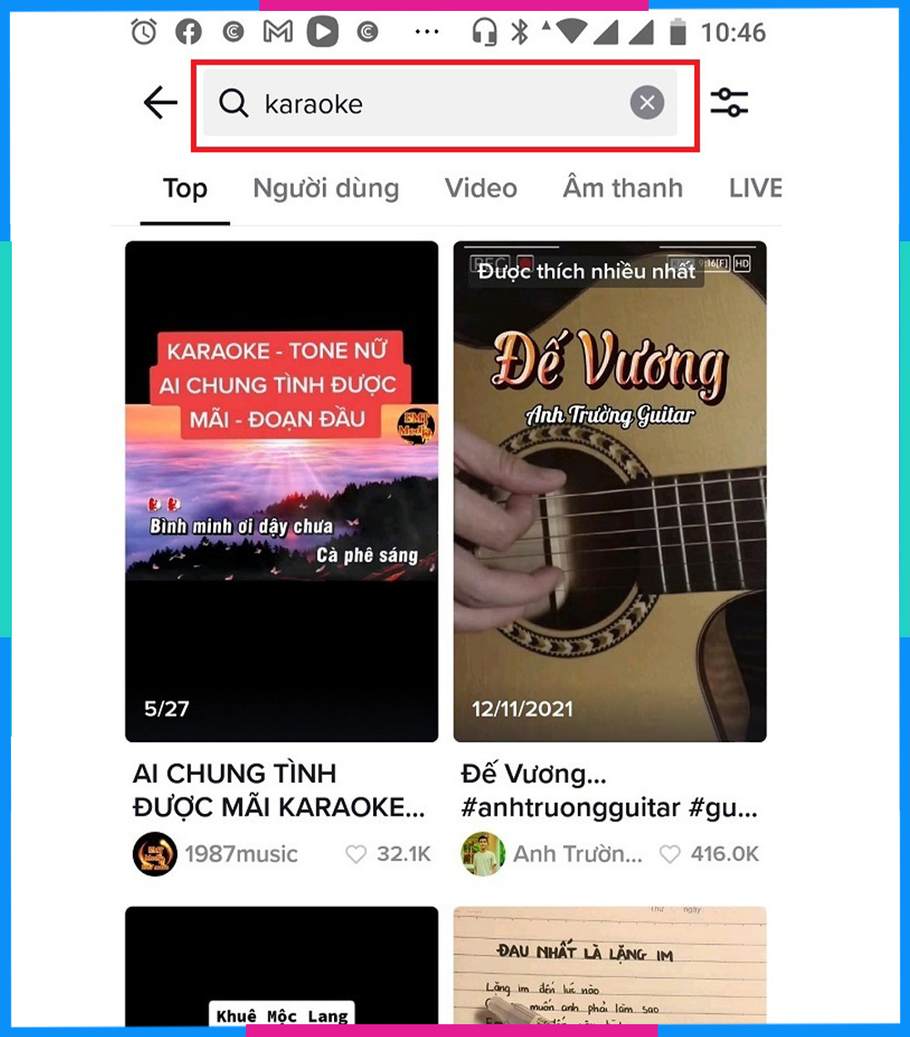 Cách hát Karaoke Tik Tok Bước 1