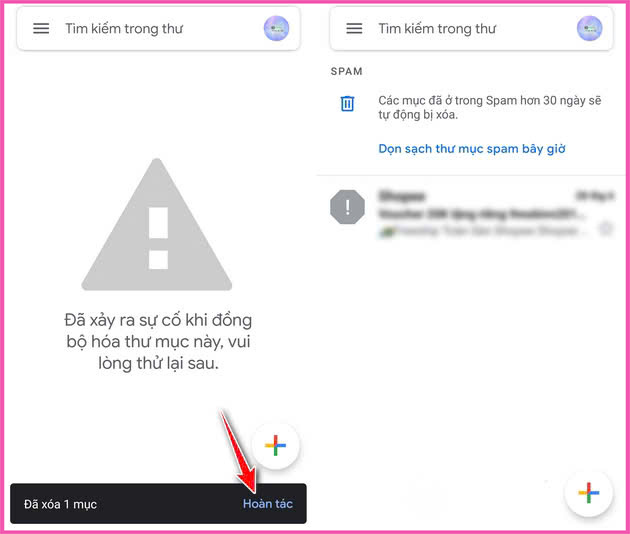 Khôi phục email spam vừa xóa