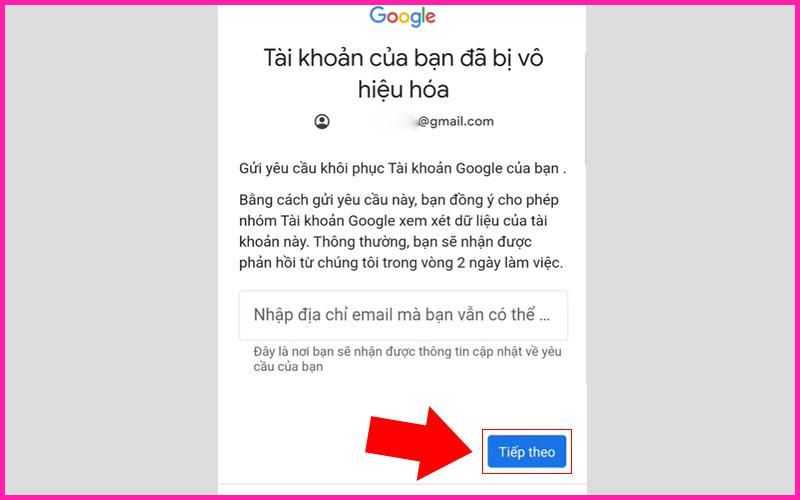 cách khôi phục Gmail bị vô hiệu hóa tạm thời 3