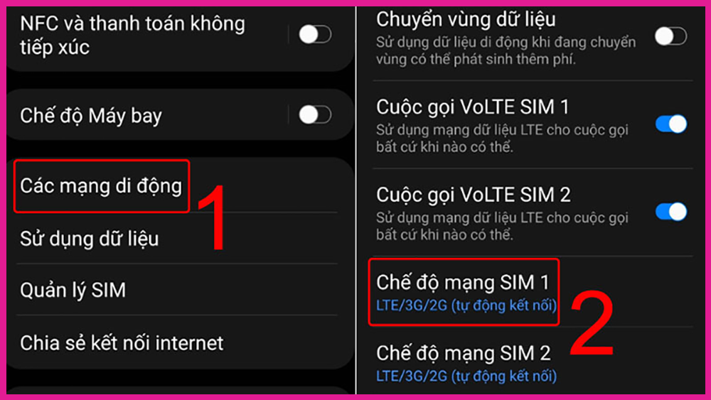 Kiểm tra mạng 4G mạng LTE Android 2