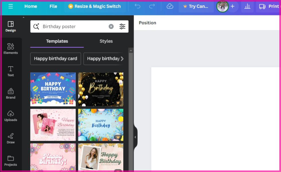 Làm poster trên Canva theo mẫu có sẵn bước 5