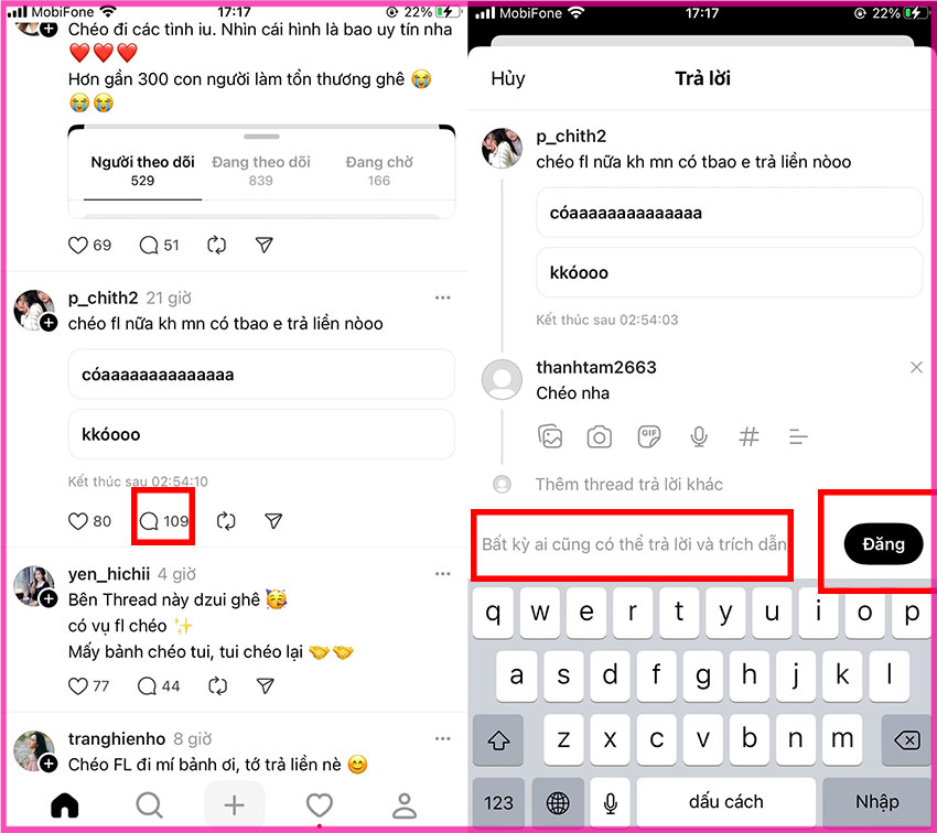 Làm sao để bình luận vào bài viết trên Threads