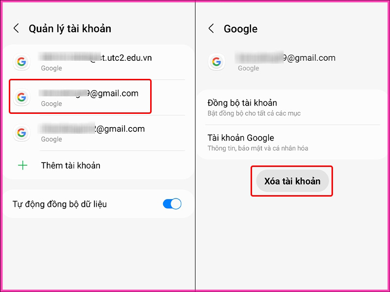 Làm thế nào để đăng xuất tài khoản Gmail bằng điện thoại android bước 2