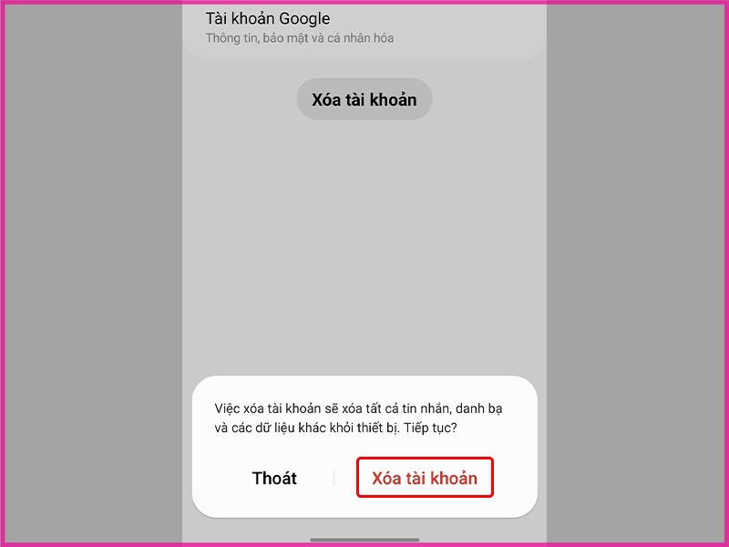 Làm thế nào để đăng xuất tài khoản Gmail bằng điện thoại android bước 3