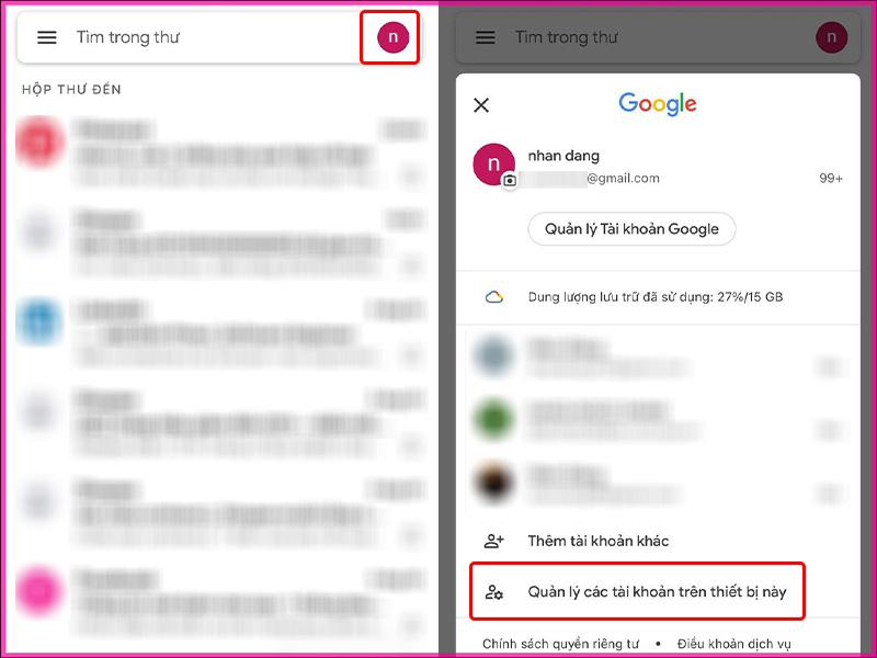 Làm thế nào để đăng xuất tài khoản Gmail bằng điện thoại iphone bước 1