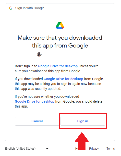 Tải Google Drive cho máy tính bước 4.1