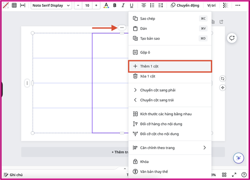 Một số cách thay đổi bố cục trong Canva Hướng dẫn cách thêm hàng