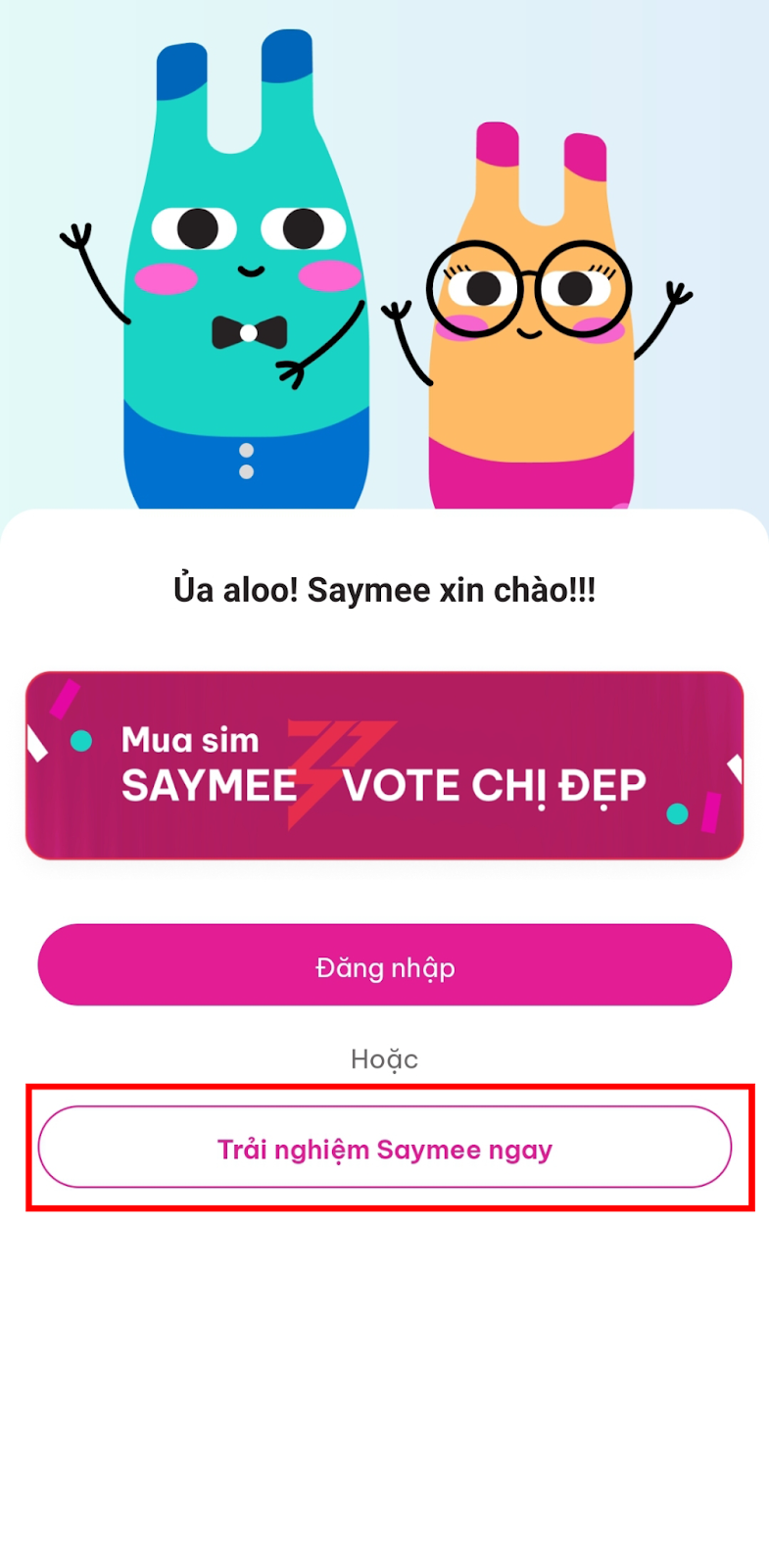 Mua SIM Saymee trên App B2