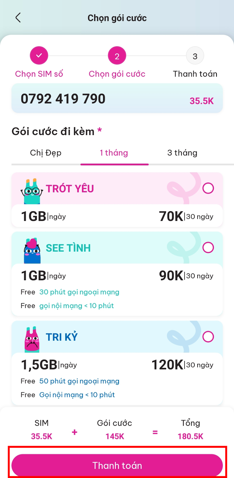 Mua SIM Saymee trên App B5