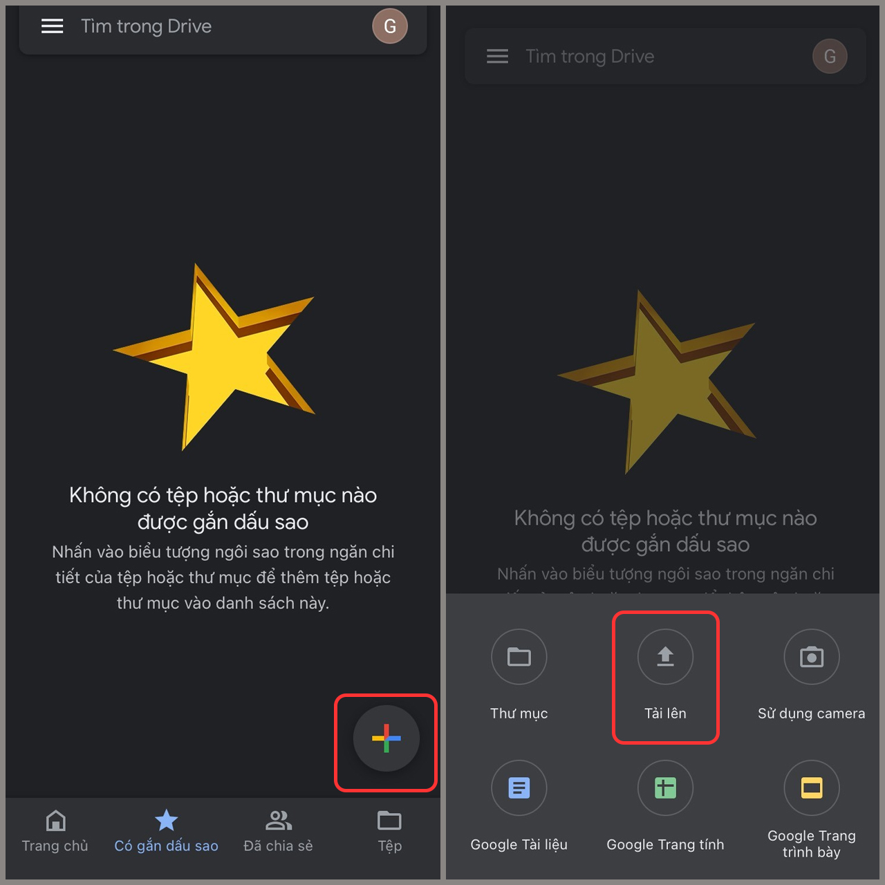 Tải dữ liệu lên Google Drive bước 1