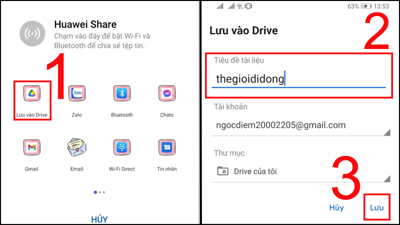 Cách tải file ghi âm lên Drive trên Android bước 2