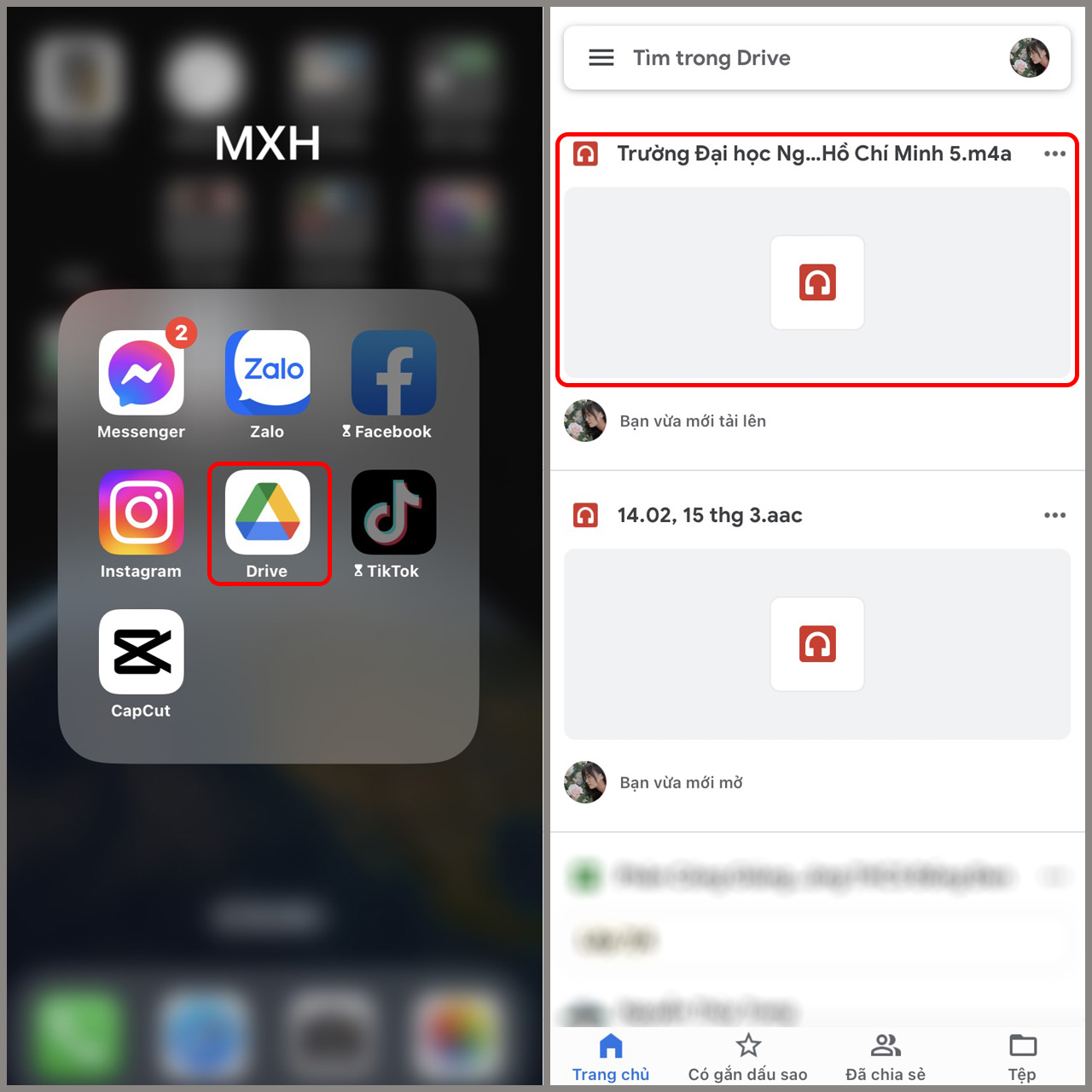 Cách tải file ghi âm lên Drive trên iPhone bước 4