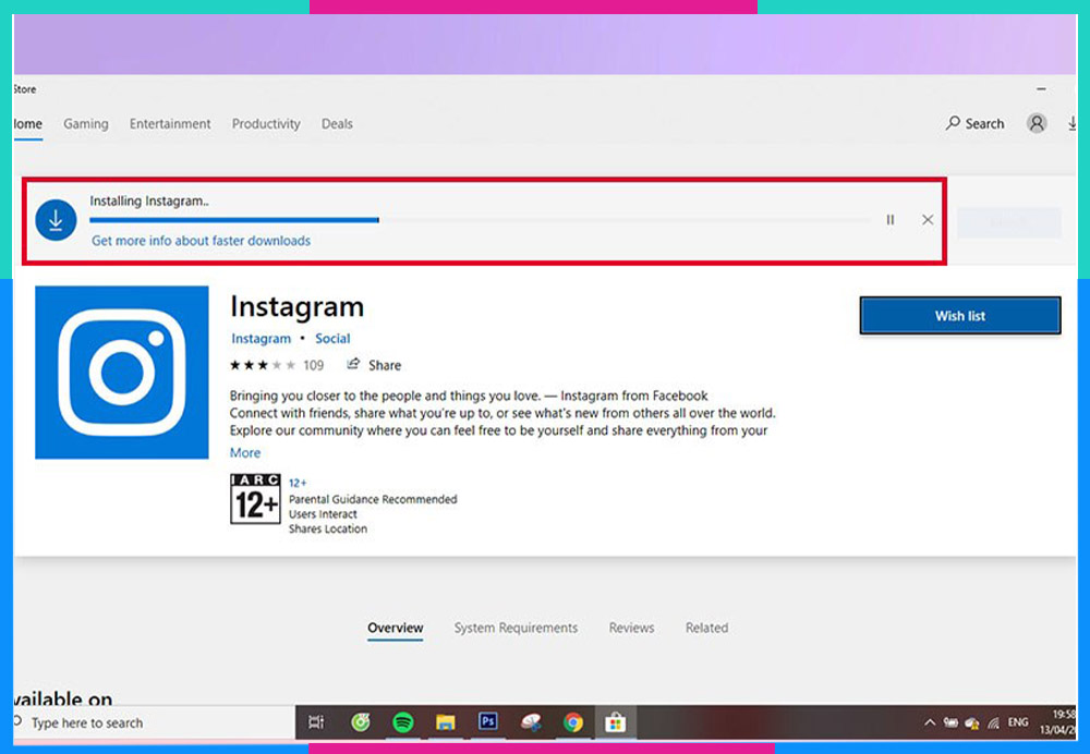 Tải Instagram cho máy tính win qua Microsoft Store b6