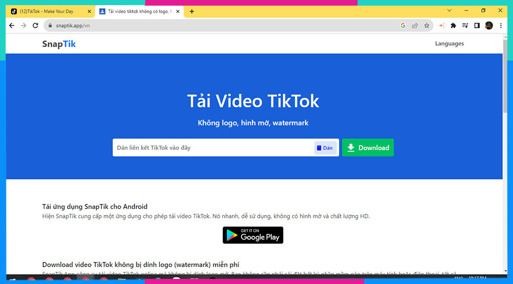 Tải video Tiktok về máy tính B4