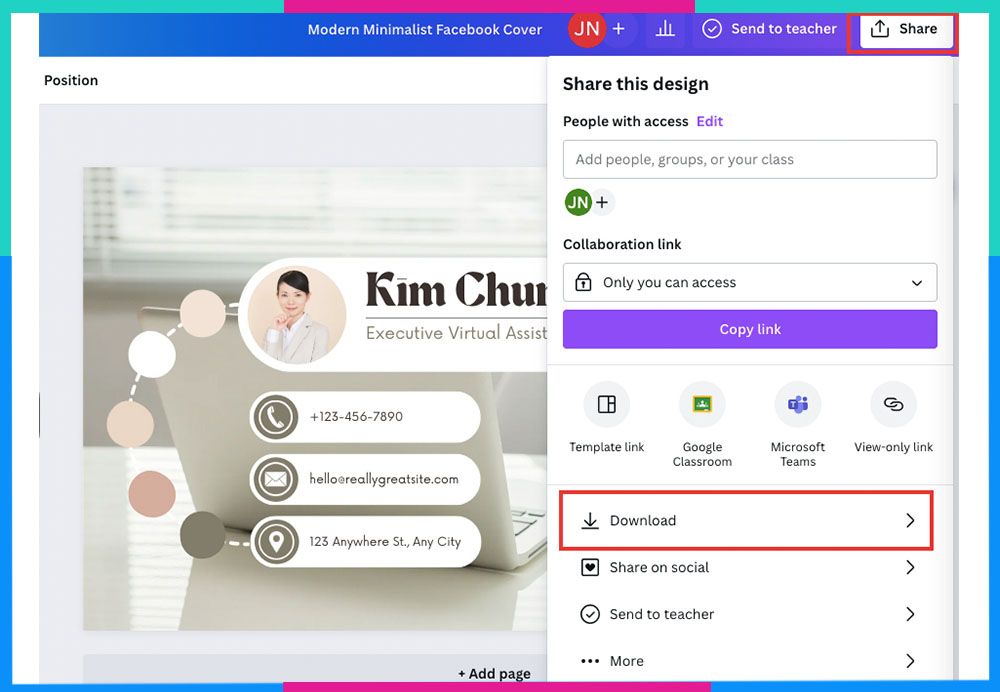 Tạo ảnh bìa Facebook bằng Canva B4