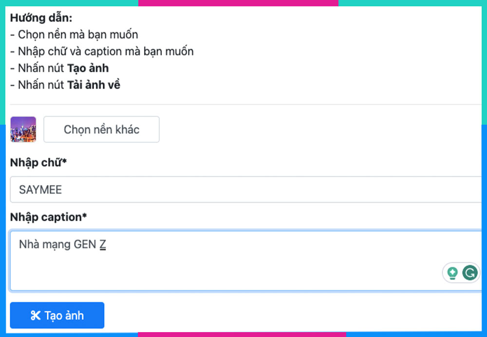 Tạo ảnh bìa Facebook bằng taoanhdep B2