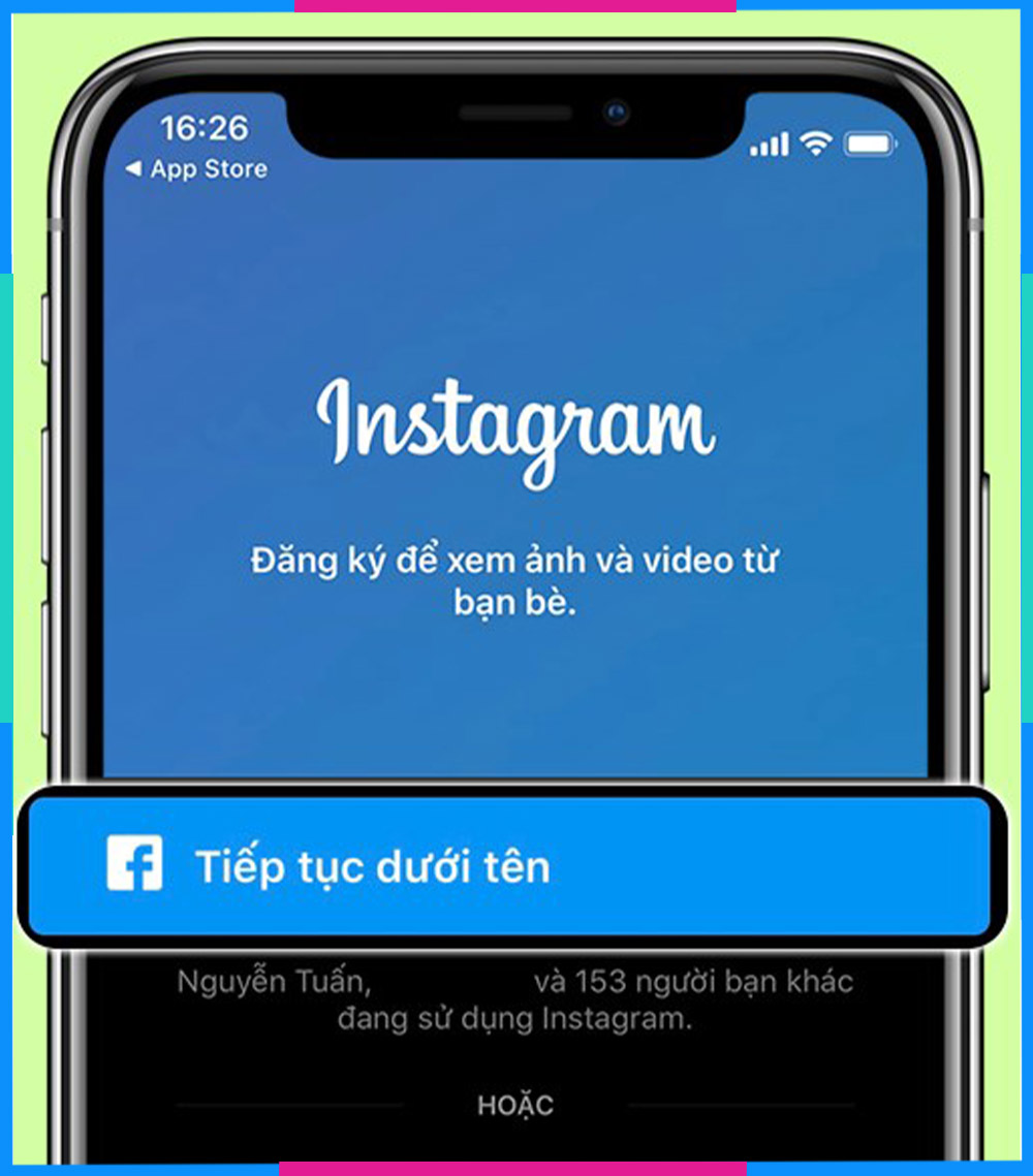 Tạo tài khoản Instagram trên điện thoại b1