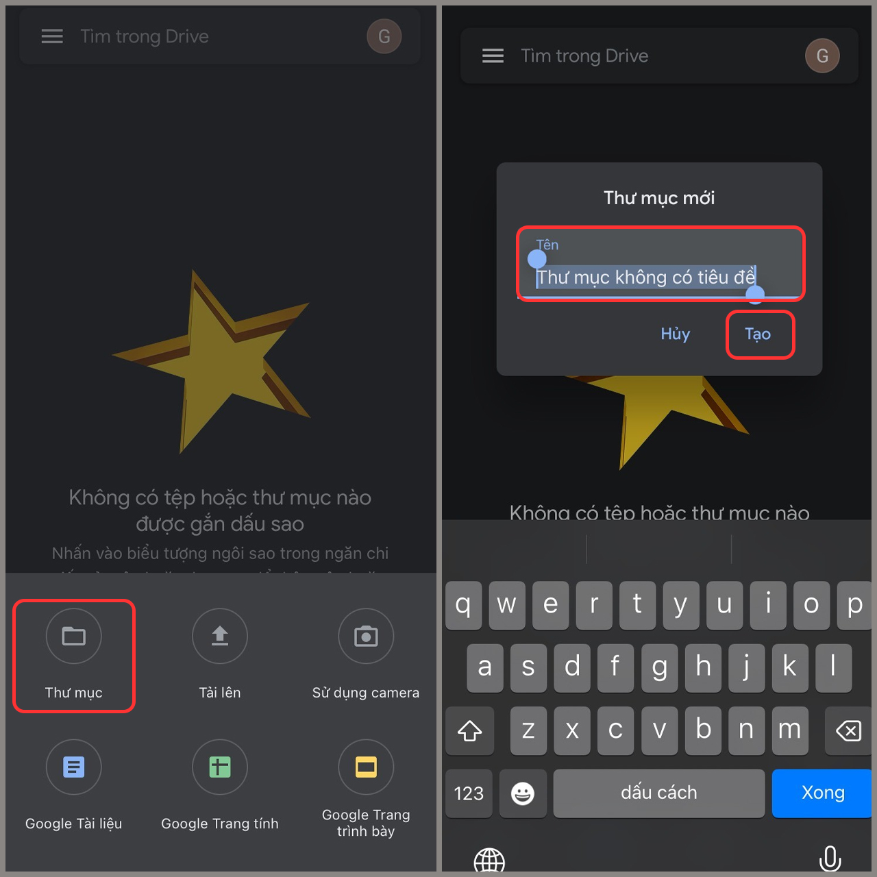 Tạo thư mục Google Drive mới