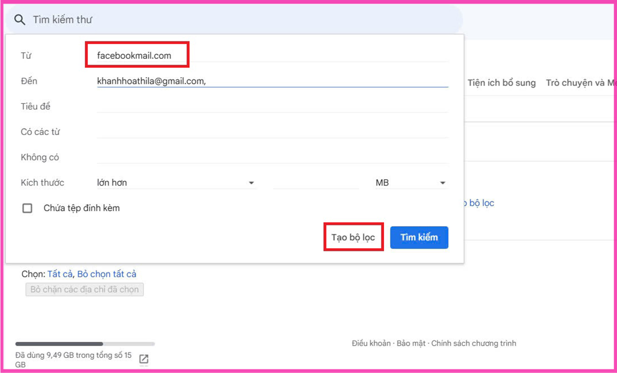 Tắt thông báo bằng cài đặt Gmail bước 2