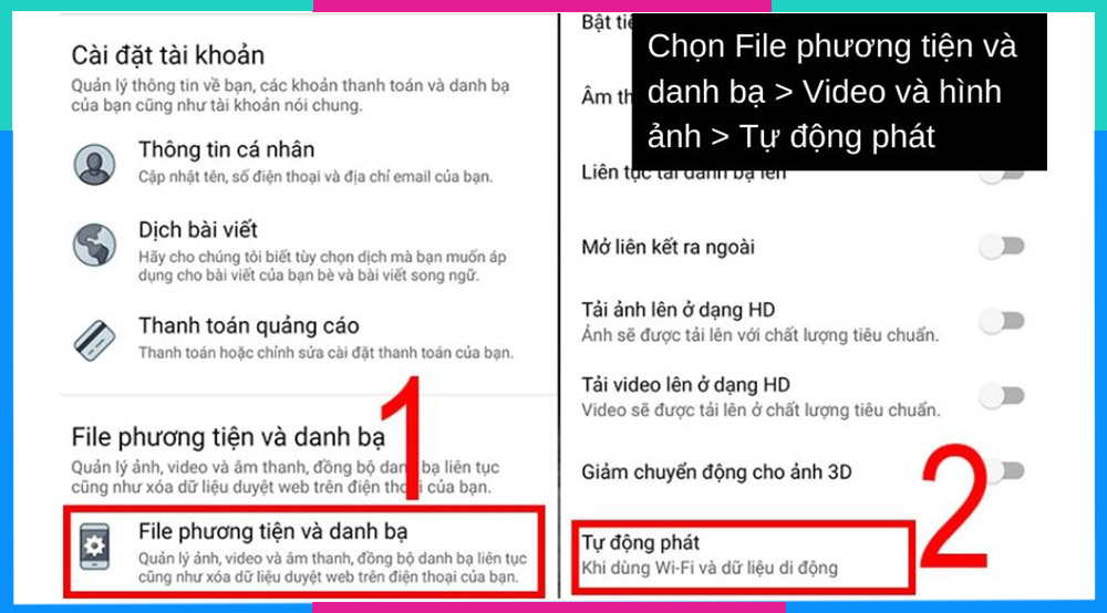 Tắt tự phát Video trên Facebook Android b4