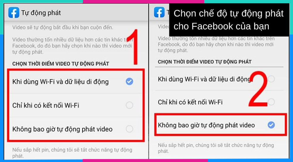 Tắt tự phát Video trên Facebook Android b5