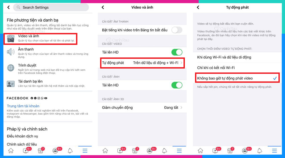 Tắt tự phát Video trên Facebook iOS b3