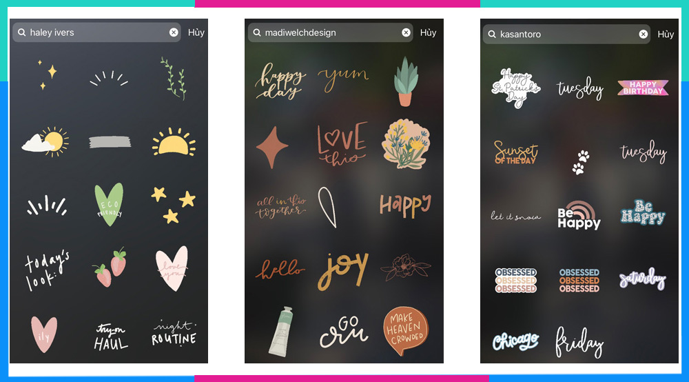 Sticker Instagram dạng text 4