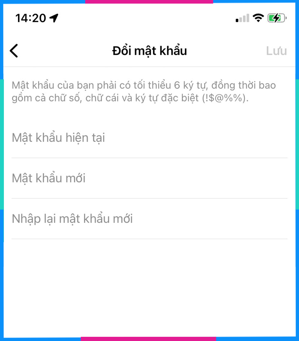 Cách đổi mật khẩu Instagram trên điện thoại B7