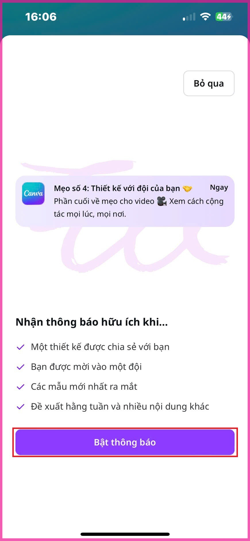 Thực hiện trên điện thoại Bước 4