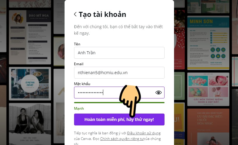 Thực hiện trên máy tính Bước 2