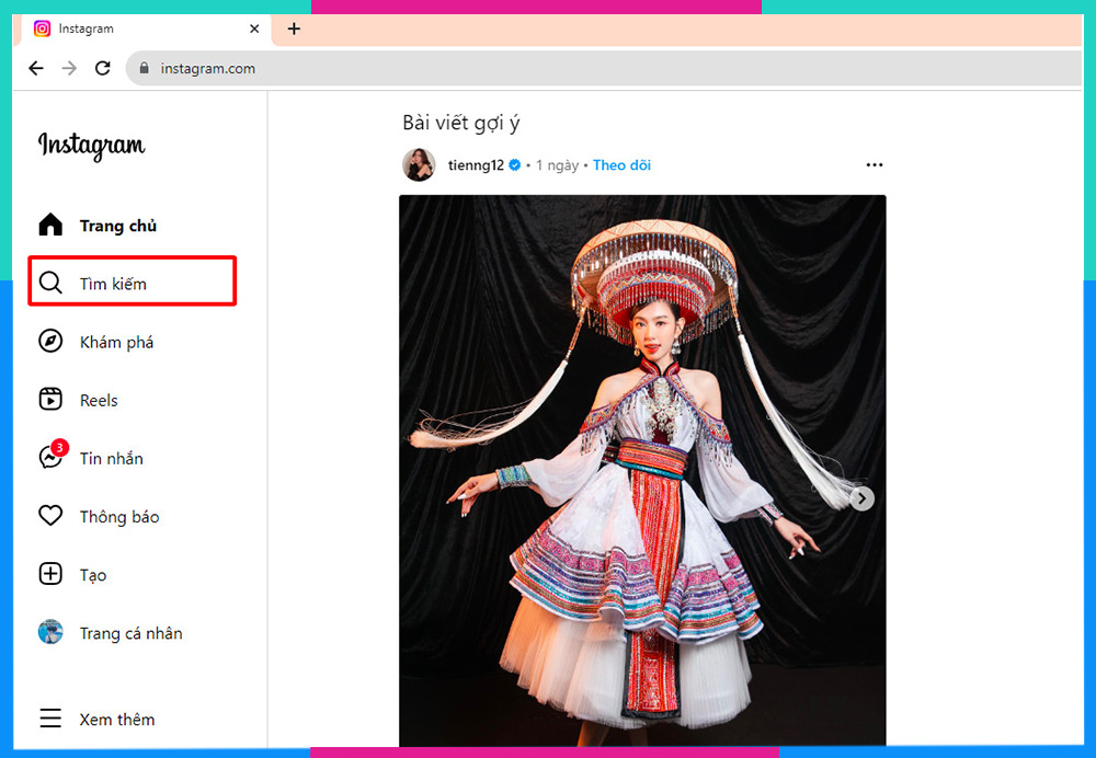 Tìm kiếm người dùng Instagram trên máy tính B3
