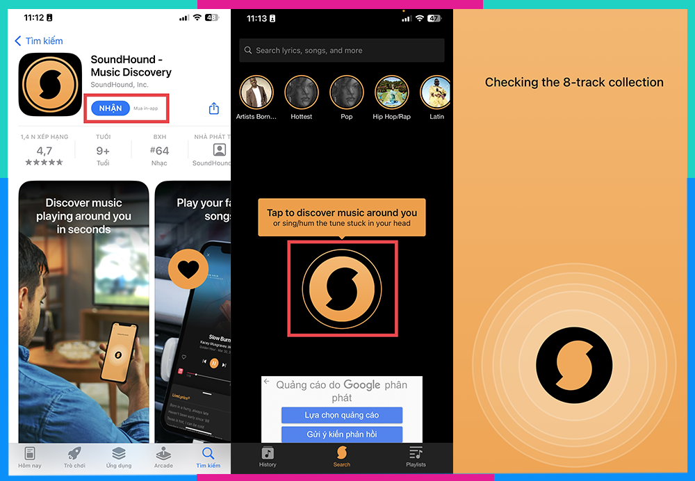 Tìm nhạc qua Video Tiktok bằng SoundHound