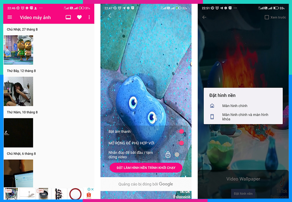 Ứng dụng hỗ trợ hình nền Video 3-4-5