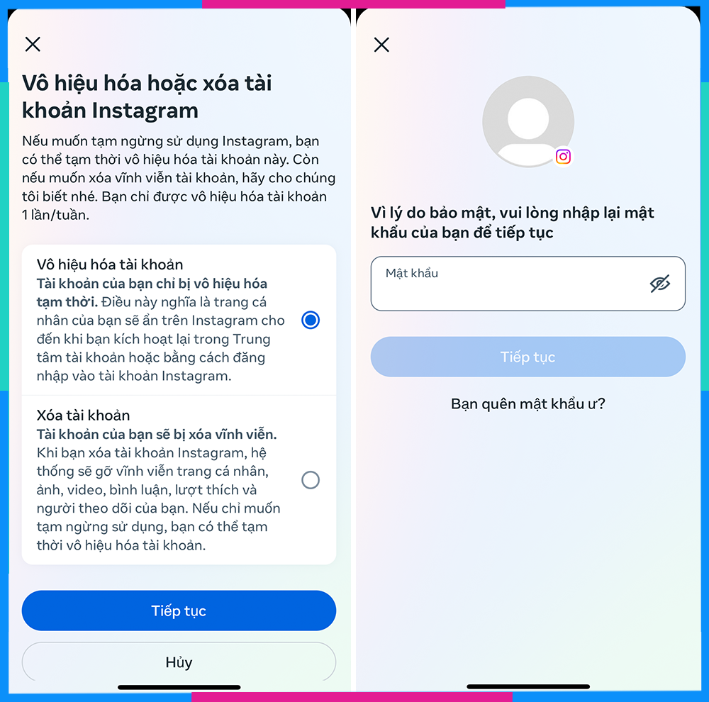 Vô hiệu hóa tài khoản Instagram trên iPhone B4