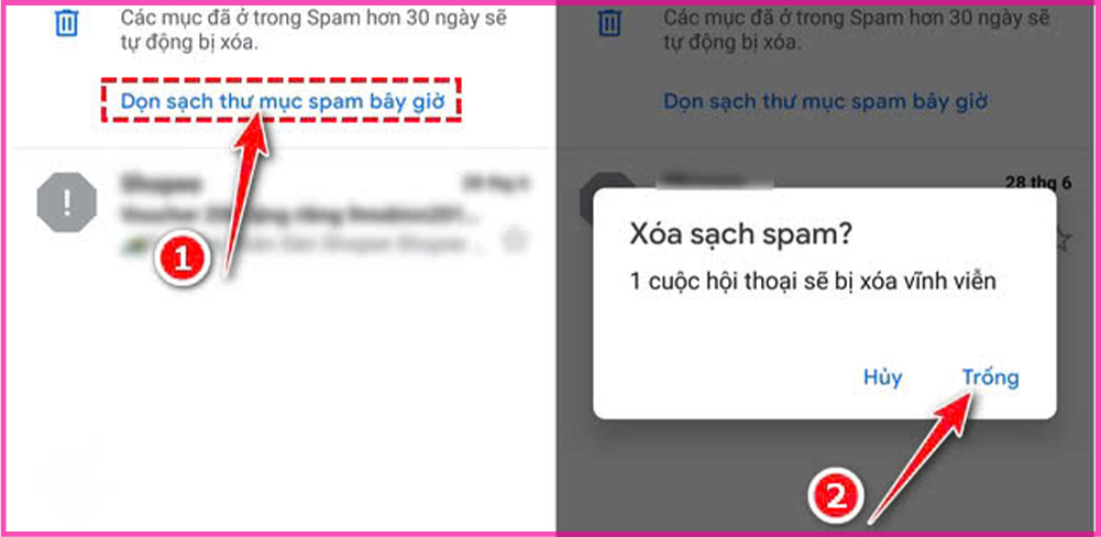 Xóa toàn bộ thư mục Spam